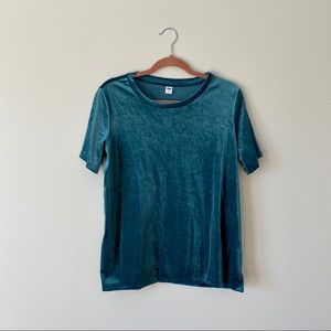 Velvet Blue Loose Blouse